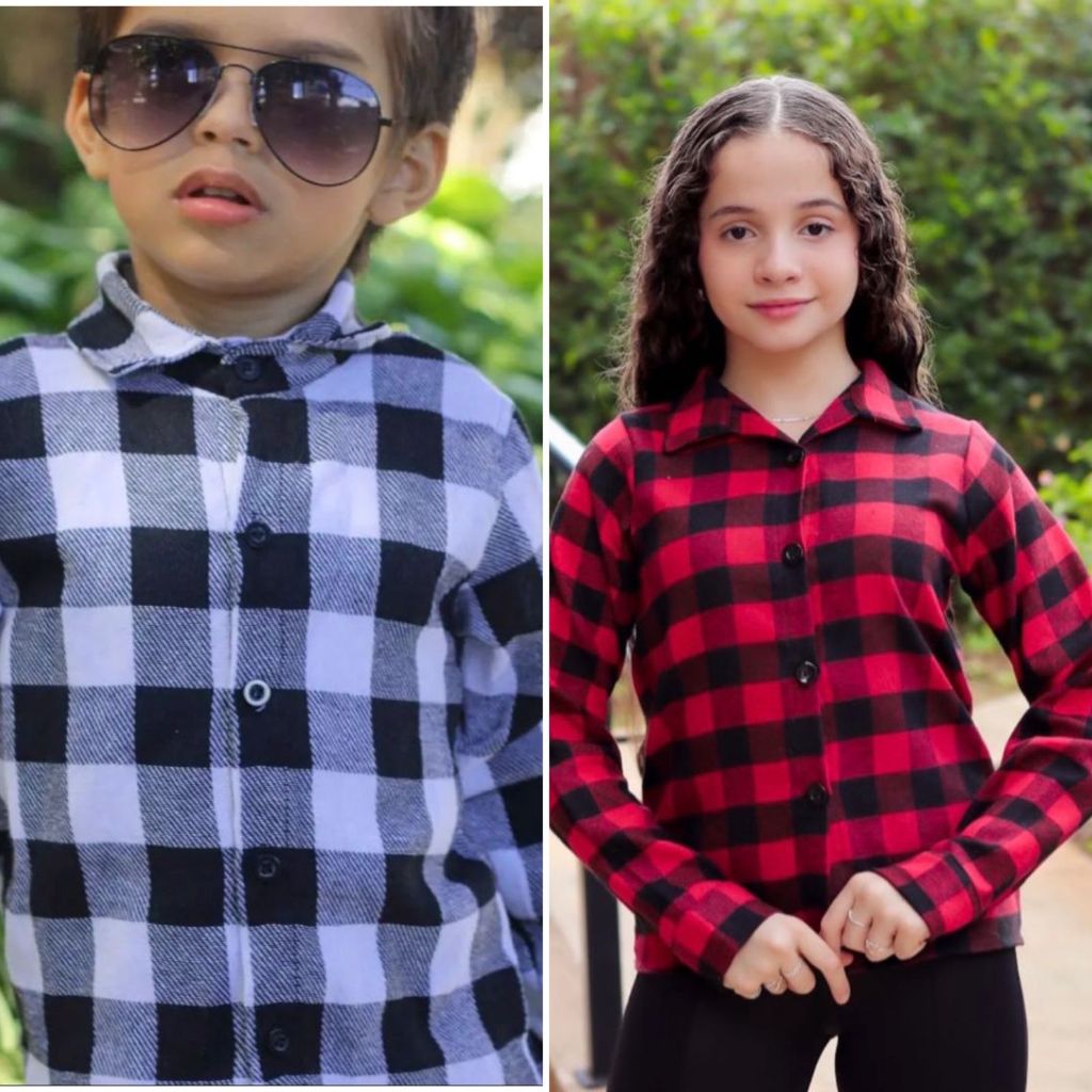 Camisa Xadrez Flanelada Unissex Manga Longa/ Xadrez infantil/ Xadrez Juvenil/ Festa Junina