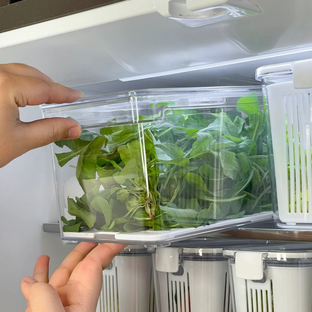 Organizador de Geladeira Clear Fresh 5 Litros Porta Frutas Legumes Vegetais Cesto Escorredor