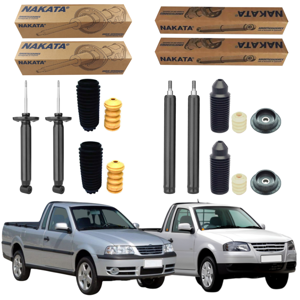 KIT 4 AMORTECEDOR SAVEIRO G3 G4 2001 A 2009 NAKATA + KIT
