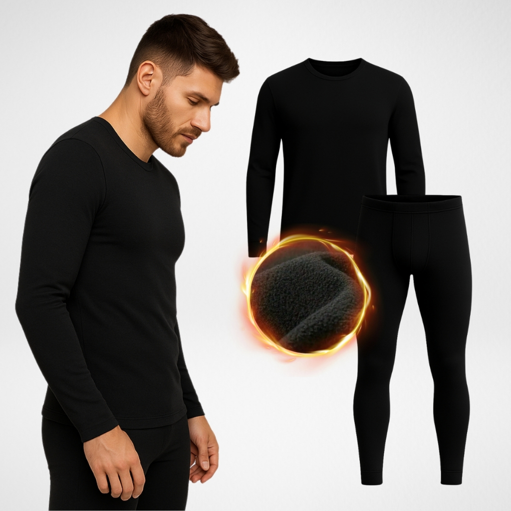 Conjunto Térmico Masculino Flanelado Inverno Blusa + Calça Academia Segunda Pele Proteção UV 50+ Roupa Frio Motoboy