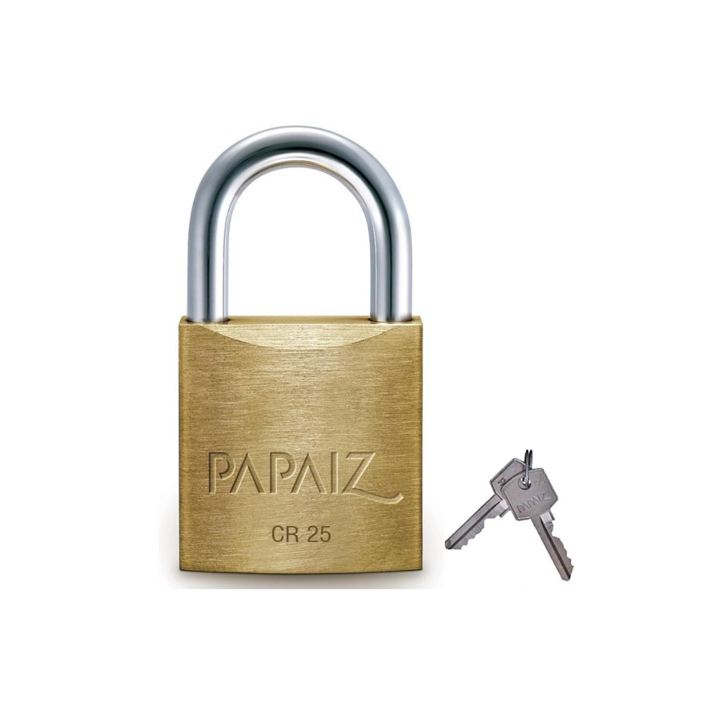 Cadeado Papaiz CR25 25mm Latão Maciço com 2 Chaves – Ideal para Armários, Malas e Mochilas