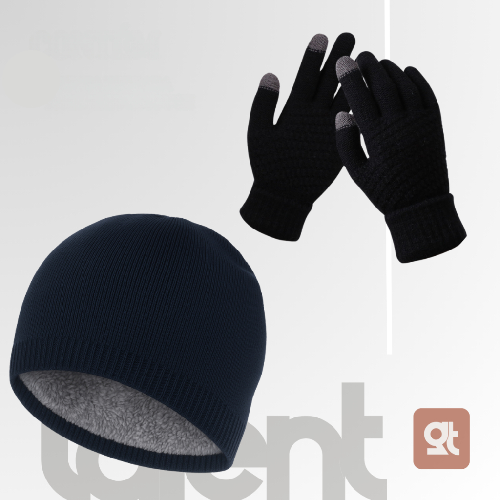Kit Frio Touca Forrada + Luva Touch Screen em Oferta na Shopee