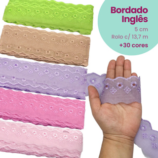 Bordado Inglês CTB 134 5cm c/13.7 Metros - Kaftor em Oferta na Shopee