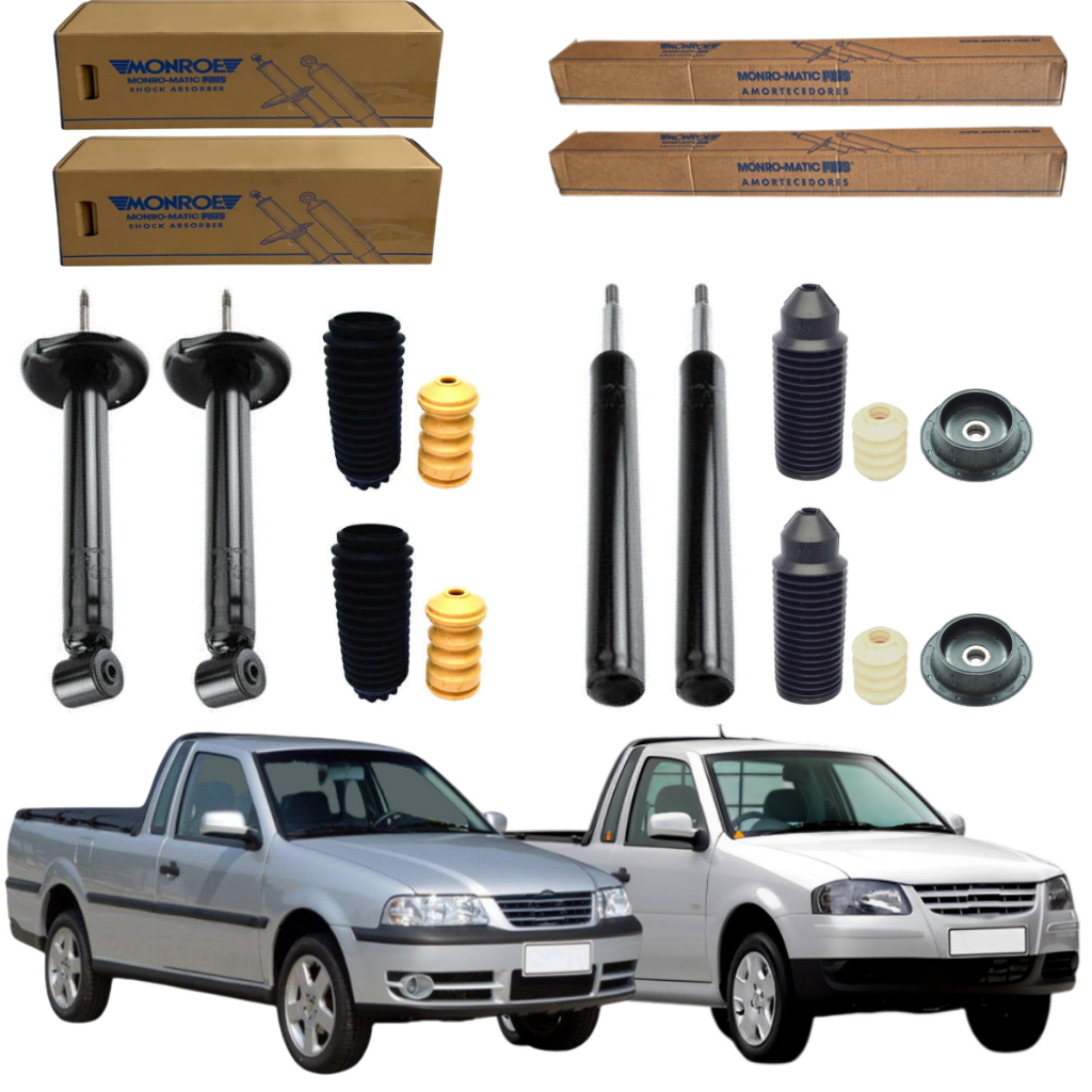 KIT 4 AMORTECEDOR SAVEIRO G3 G4 2001 A 2009 MONROE + KIT
