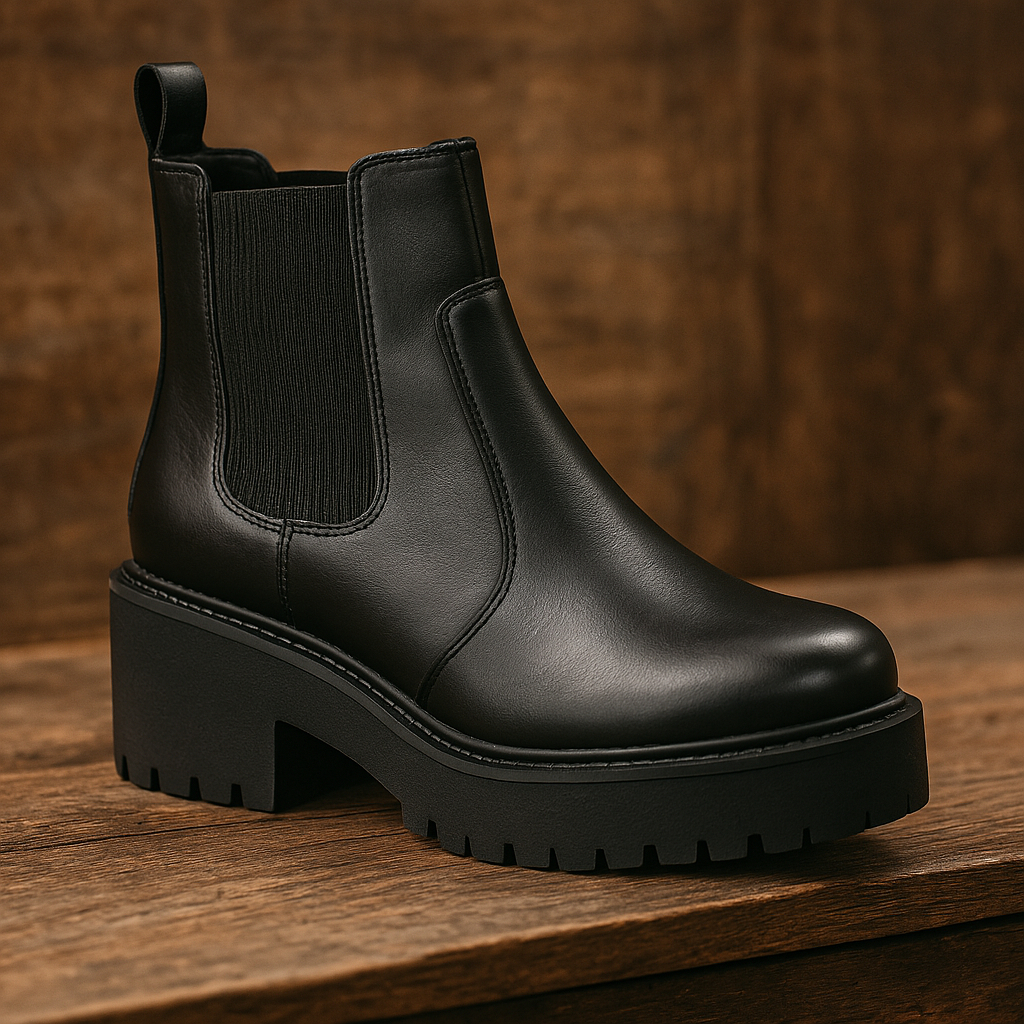 Chelsea Coturno Feminino Bota Tratorada Cano Médio Couro Legitimo Cowgirl Cowboy Fashion Tendência Outono Inverno em Oferta na Shopee