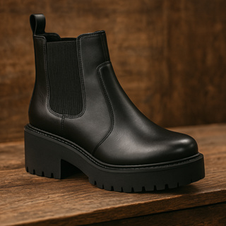 Chelsea Coturno Feminino Bota Tratorada Cano Médio Couro Legitimo Cowgirl Cowboy Fashion Tendência Outono Inverno em Oferta na Shopee