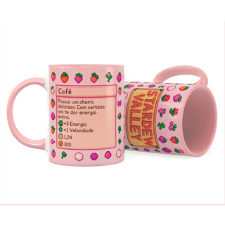 Caneca Gamer Stardew Valley Rosa Receita Café