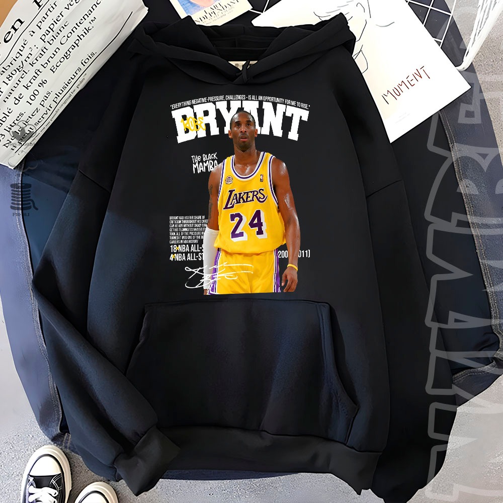 Blusa Moletom Canguru de basquete kobe 24 mamba negra Casaco Feminino Masculino Flanelado Unissex Inverno Algodao