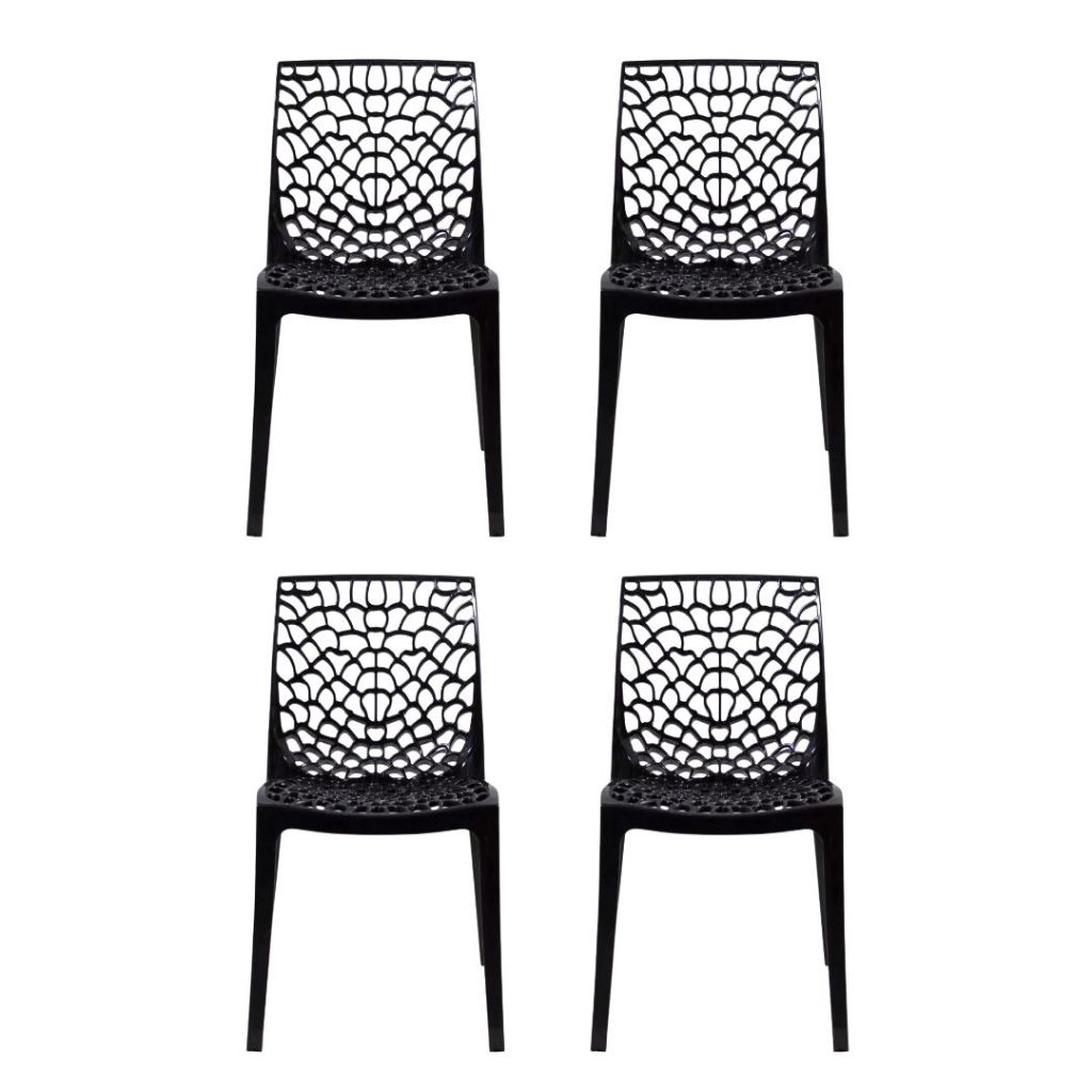 Gruvyer Cadeiras 4 Unidades Área Gourmet Sala Cor Preto