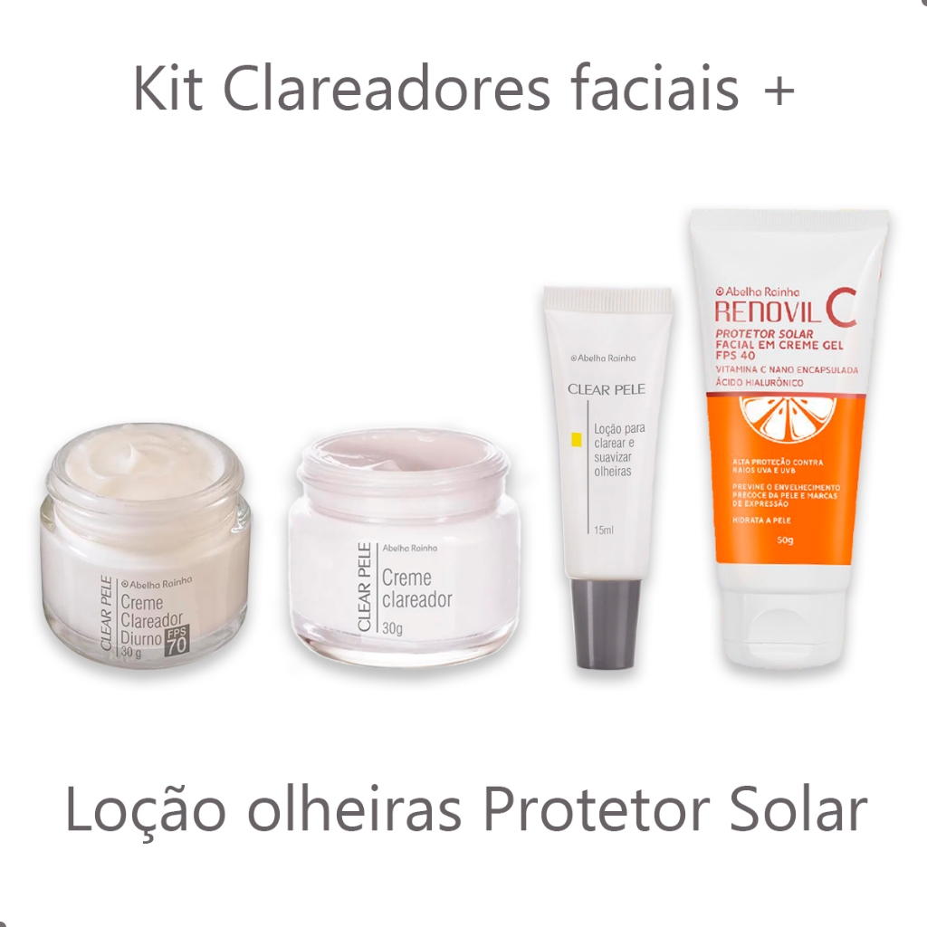 Creme Clareador Facial FPS70 Protetor Solar Mancha Olheira