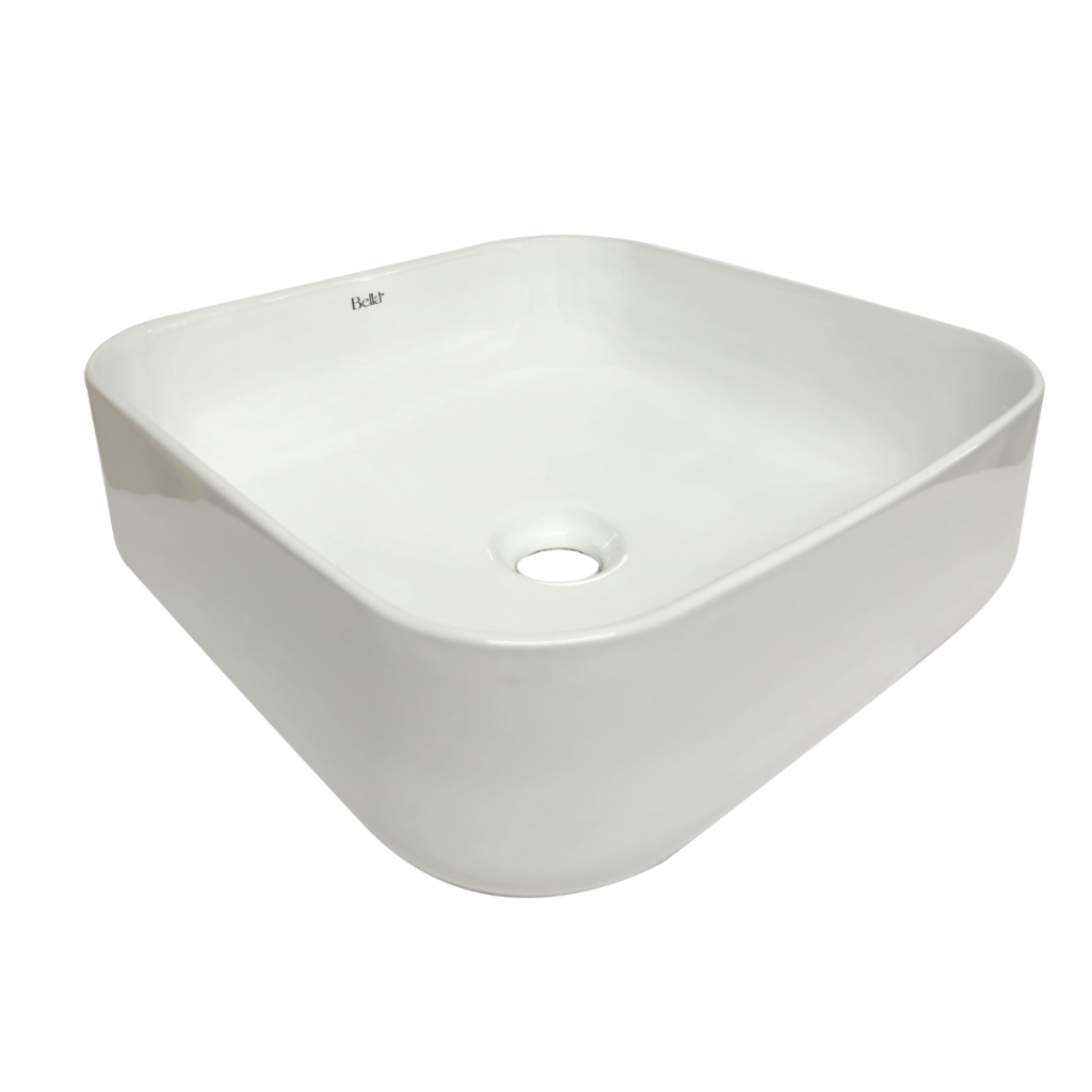 Cuba Pia De Apoio Quadrada Sobrepor Louça Branca 39x14 Banheiro Bella