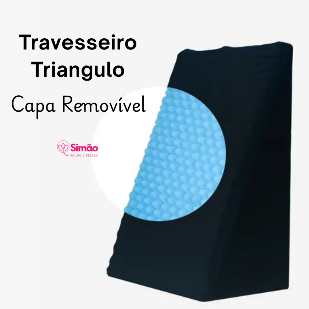 Triangulo Ortopedico Espuma| C/ Capa Fioterapia Travesseiro Lombar Almofada Terapeutica 65X45X30
