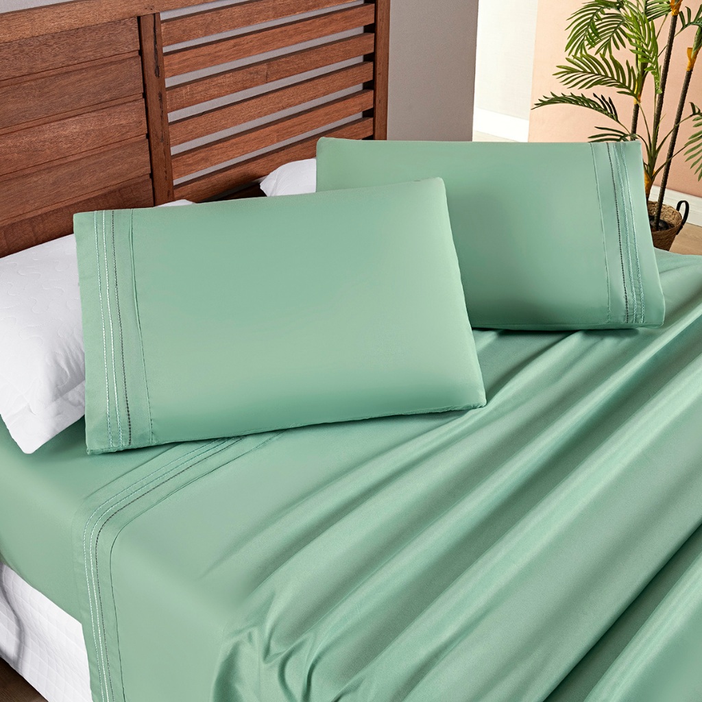 Jogo De Cama Allegra Jogo De Lençóis Micropercal 200 Fios e Fronha - Cores