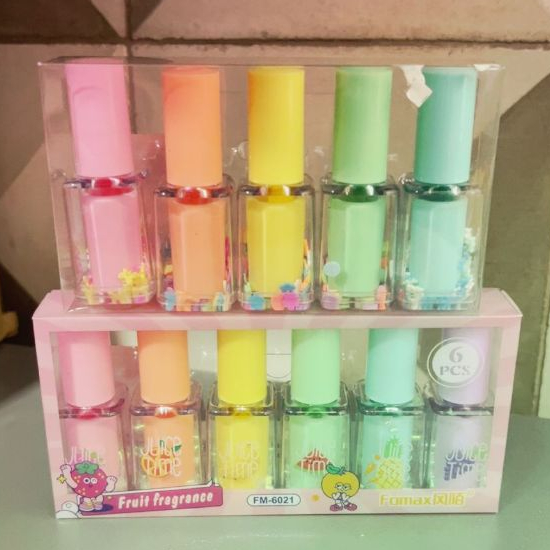 KIT COM 5/6 marca texto divertidos modelo ESMALTE papelaria em Oferta na Shopee