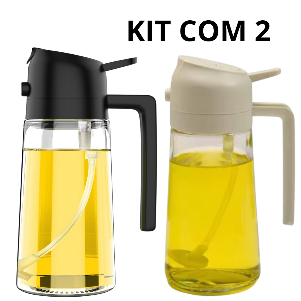 Kit 2 Spray de Azeite Vinagre e Óleo 2 x 1 Galheteiro 470 ml de Vidro em Oferta na Shopee