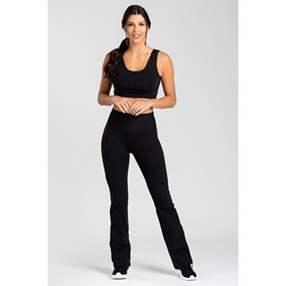 Calça Legging Bailarina Flare Boca de Sino Suplex Moda Fitness Não Transparente Cintura Alta Plus Size Academia Dia a D em Oferta na Shopee
