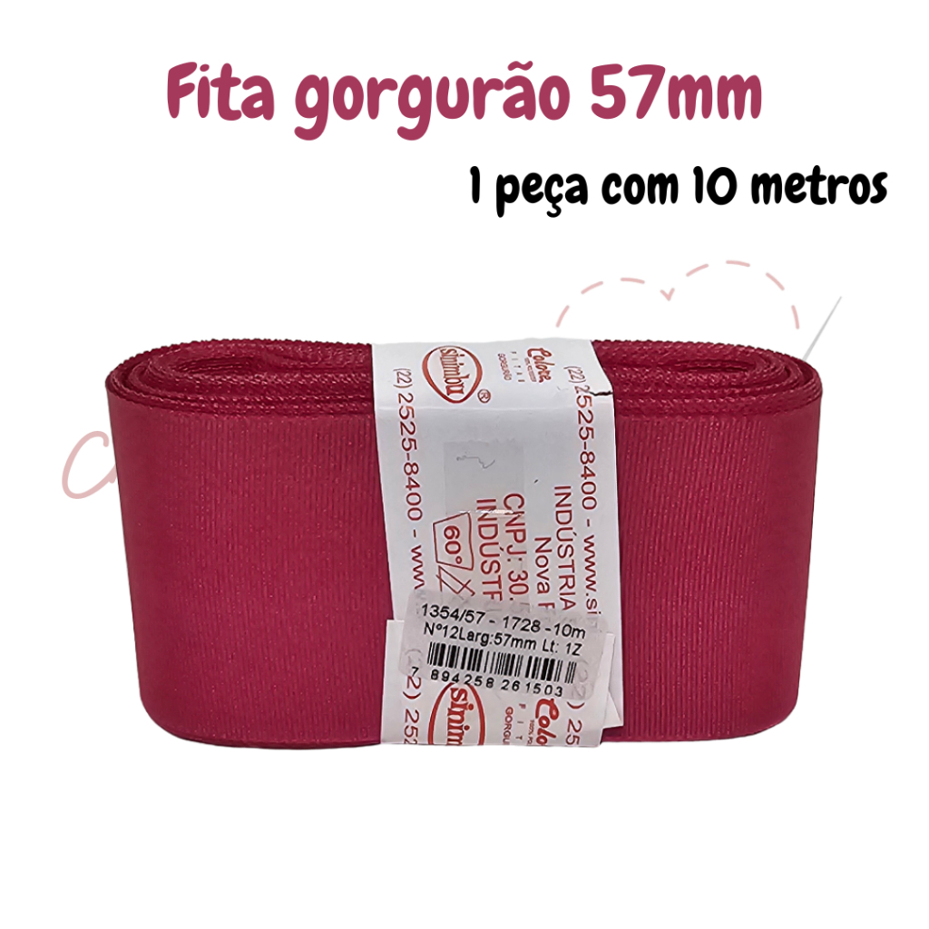 Fita Gorgurão Sinimbu 57mm largura com 10 metros - Ref: 1354/57