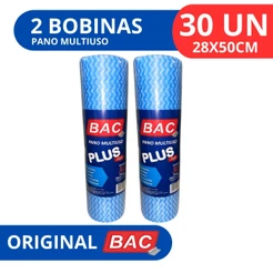 Kit 2 Rolo Bobina Pano Multiuso Tipo Perfex 15 Metros 30 Panos Melhor Qualidade - Original BAC