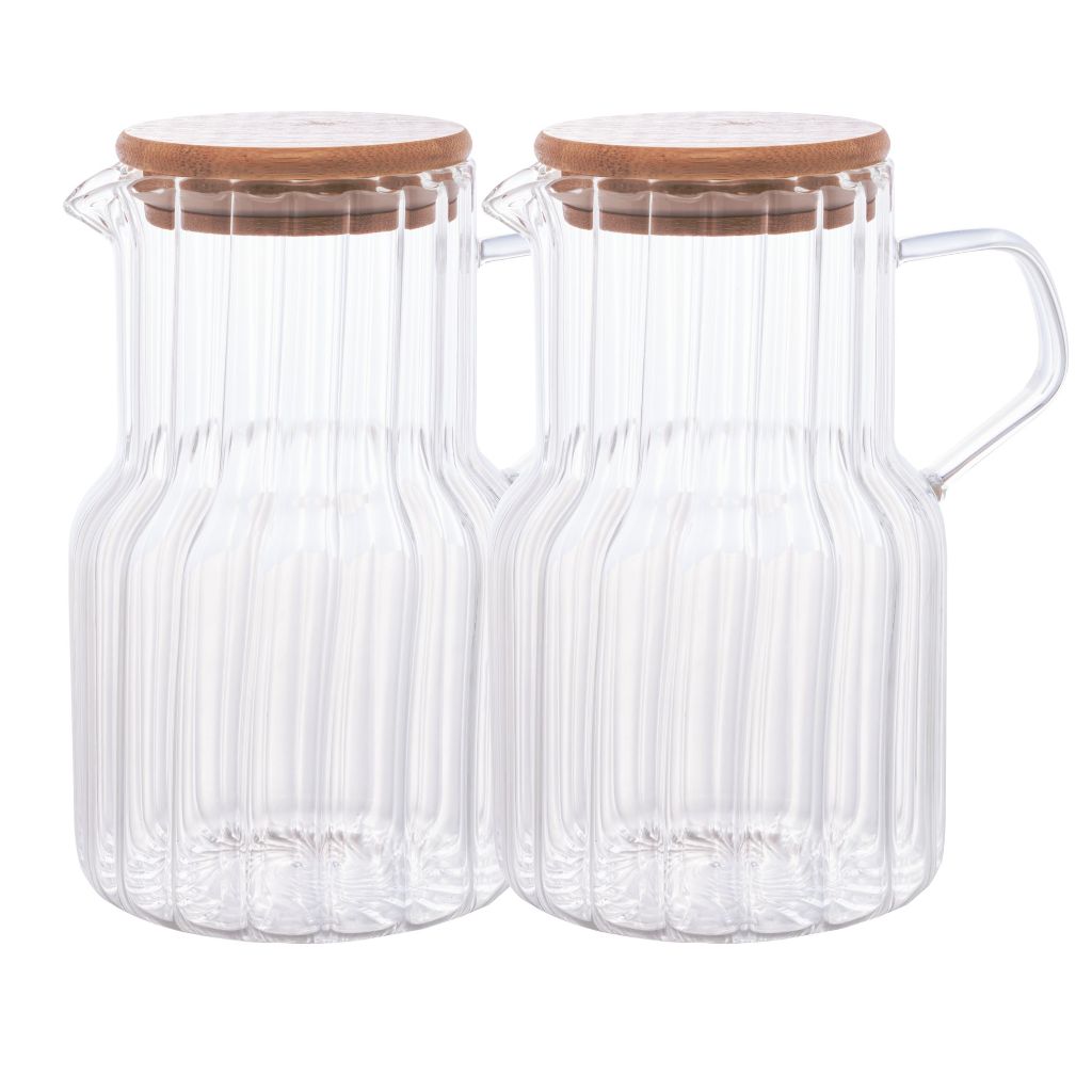 Jarra De Vidro Com Tampa Em Bambu Classic 1,125 Litros Lyor