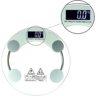 Balança Digital Corporal de Banheiro Redonda 180kg Vidro Temperado em Oferta na Shopee