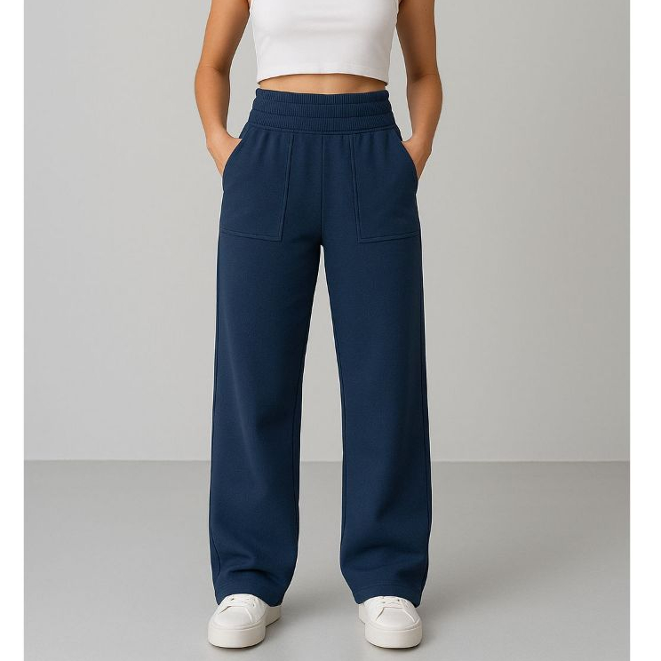 CALÇA FEMININA MOLETOM FLARE PELUCIADA FLANELADA GROSSA COM BOLSO JOGGER CINTURA ALTA PANTALONA PLUS SIZE