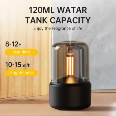 Luz de velas difusor aroma portátil umidificador de Ar USB 120ml