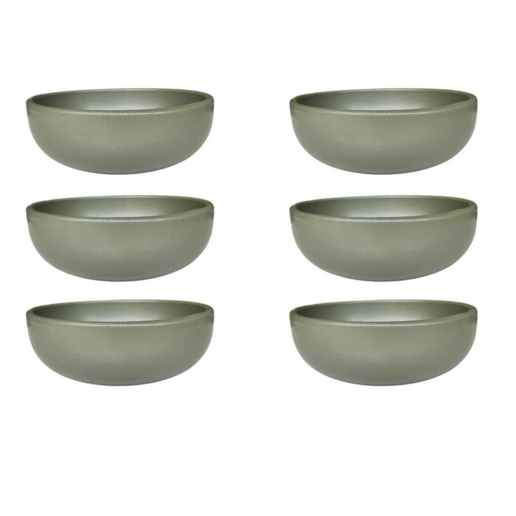 Conjunto de Bowl Verde Escuro Matte 500ml Cerâmica 4-6 Peças