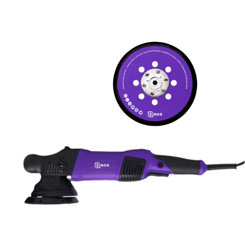 Politriz Roto Orbital 5 E 6 Pol Polimento Com Prato de 5 Pol + Suporte 6 Pol Zacs em Oferta na Shopee
