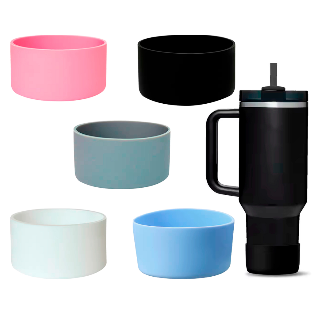 Capa Base Silicone Antiderrapante Compatível Com Copo Térmico Garrafa Proteção Emborrachada