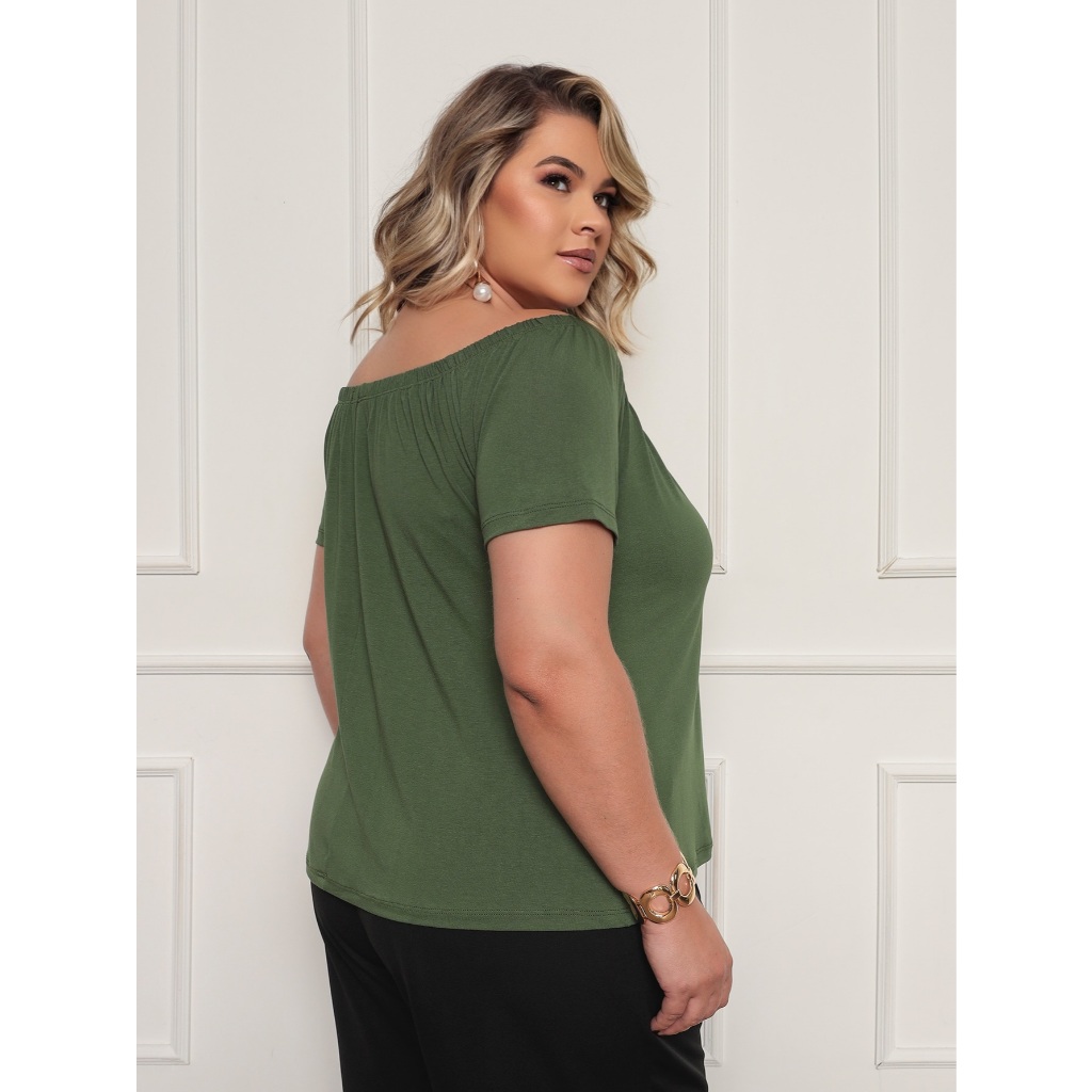 Blusa Ciganinha Manga Curta Plus Size  Dia a Dia  Casual Assimétrico em Oferta na Shopee