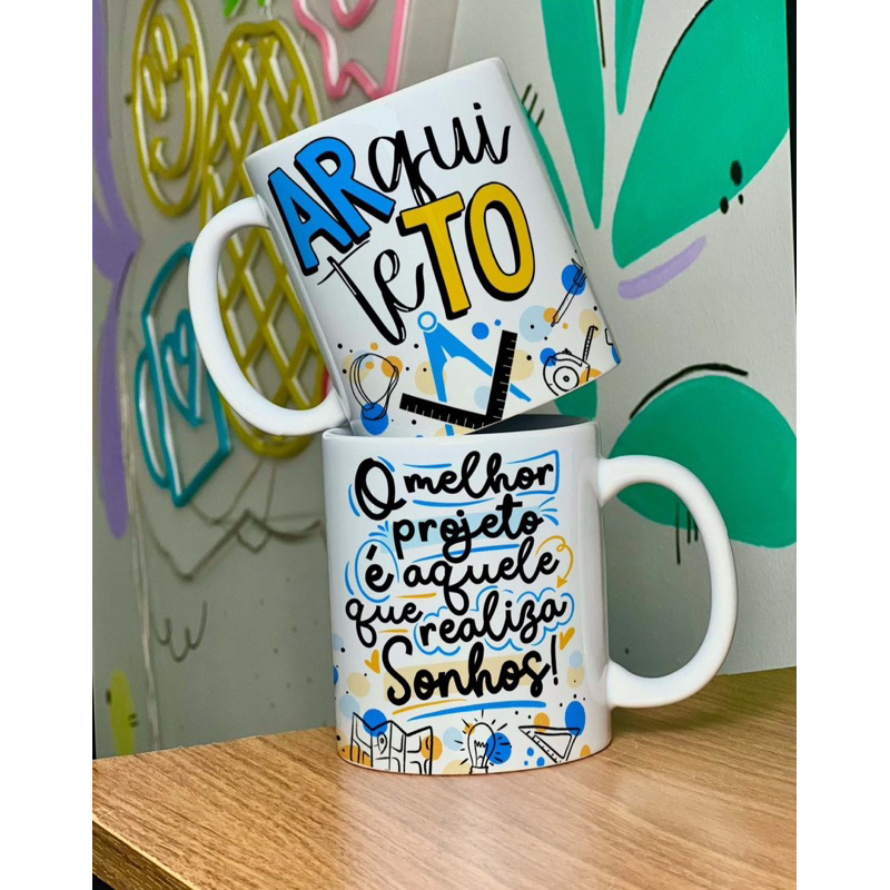 Caneca arquitetura arquiteta arquiteto - tema profissões o melhor projeto é aquele que realiza sonhos