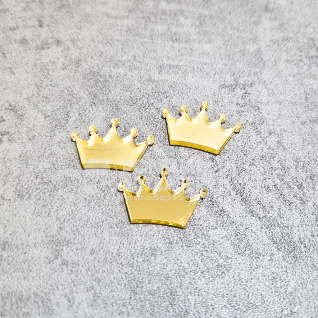Mini Aplique Espelhado Coroa 2mm