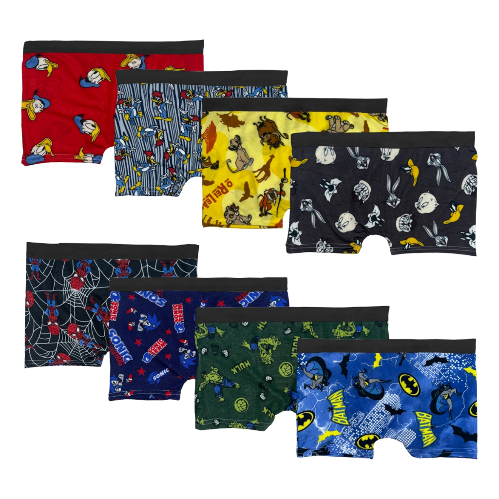 Kit 5 ou 10 Cueca Infantil Box Boxer Menino Personagens Super-Heróis Sublimada em Oferta na Shopee