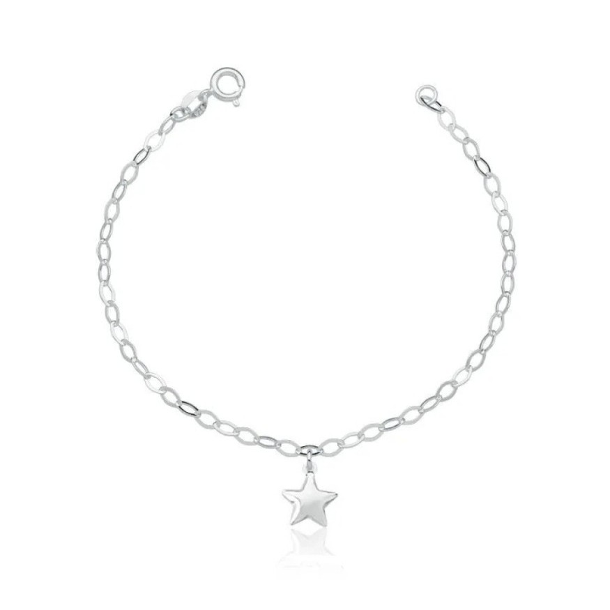 Pulseira de prata 925 com Pingente de Estrela - Fashion Accessories