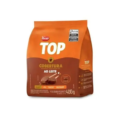 Cobertura Fracionada Top Sabor Chocolate Ao leite Gotas 400g Harald em Oferta na Shopee