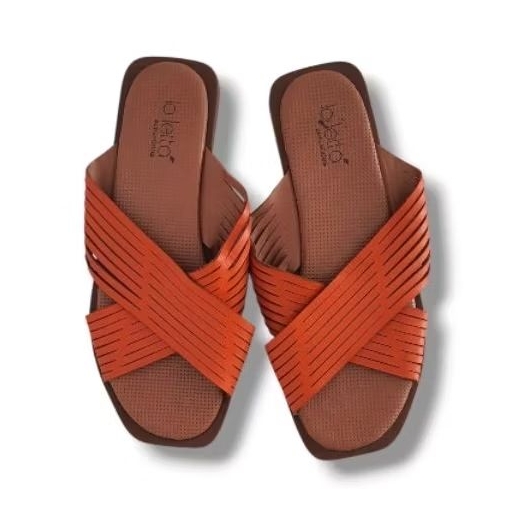 🛍 Brechó SahLo - Rasteirinha de Couro Feminina – Confortável e Resistente | Estilo Casual| Elegante