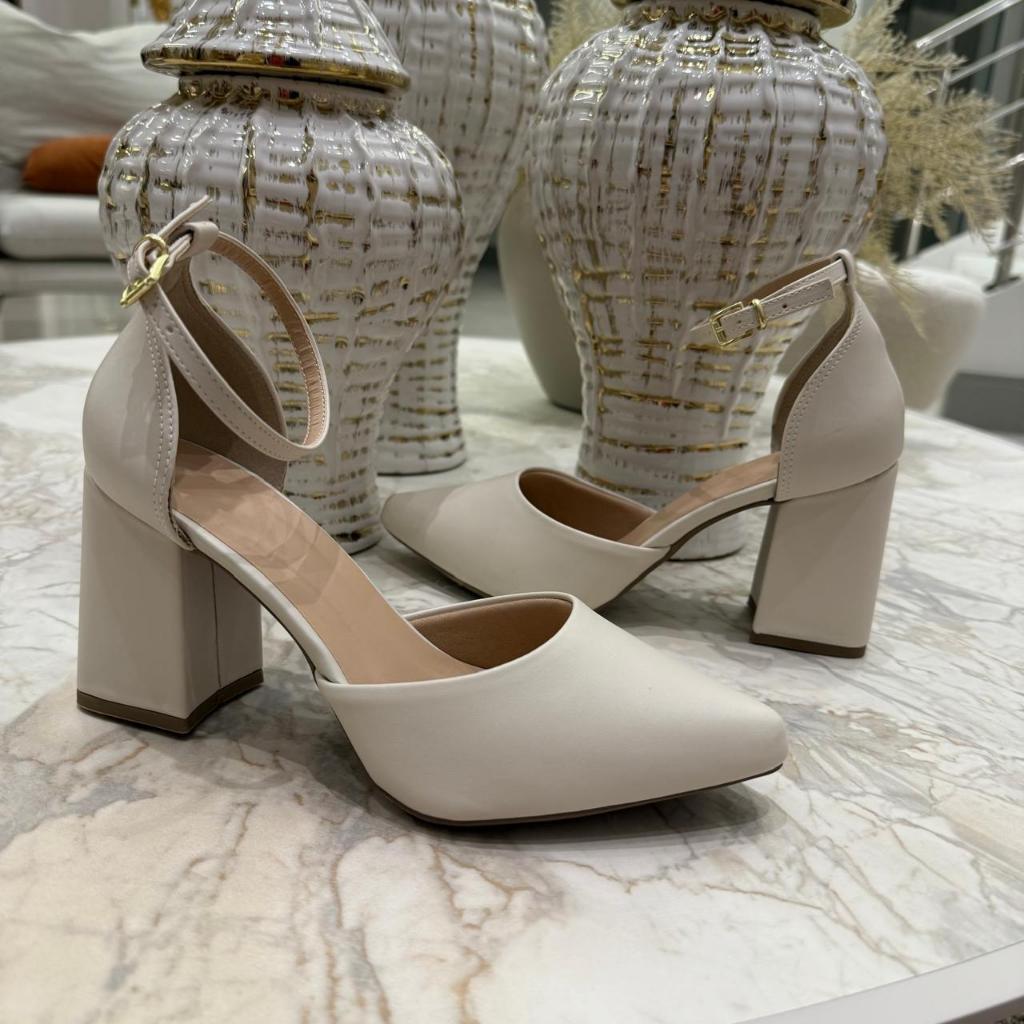 Scarpin Bico Fino Salto Grosso Sapato Feminino Salto Alto Clássico Elegante 027 SHOW SHOW em Oferta na Shopee