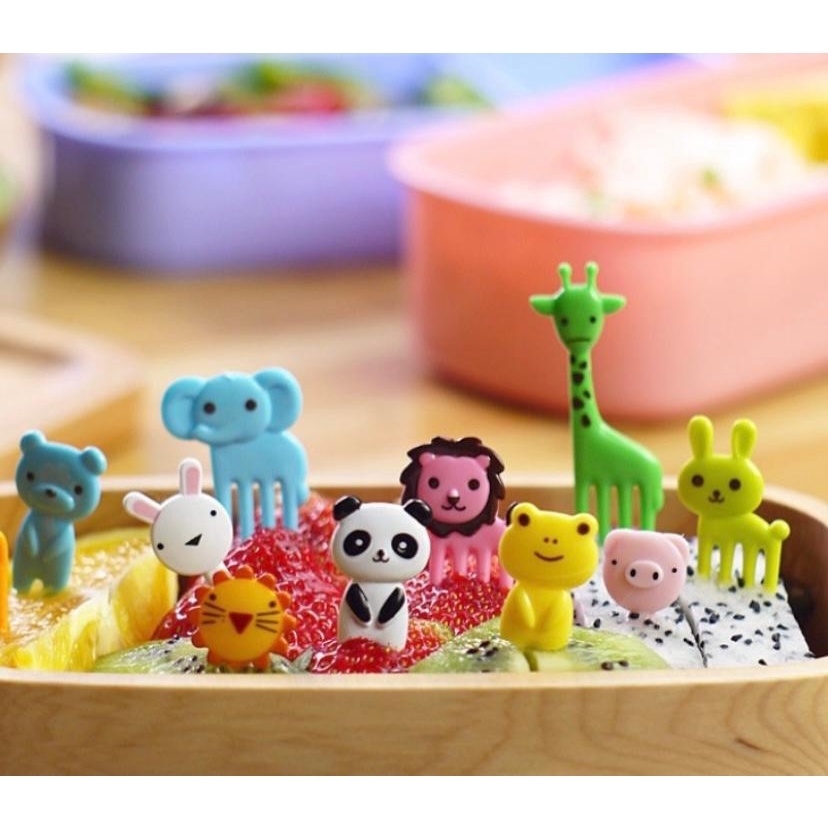 Garfinho Mini Garfo Palitos Para Fruta Petiscos Lancheira Animais Lanche Infantil