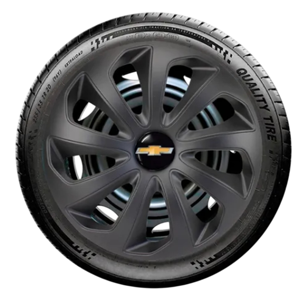 Jogo 4 Calota Esportiva Preto Fosco Aro 15 Adaptável Celta Corsa Sonic Montana Meriva Zafira Agile Cobalt Classic