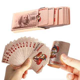 Jogo De Cartas Baralho Poker Truco Pife  Impermeável E Flexível - Dólar Rose Gold MT066 em Oferta na Shopee