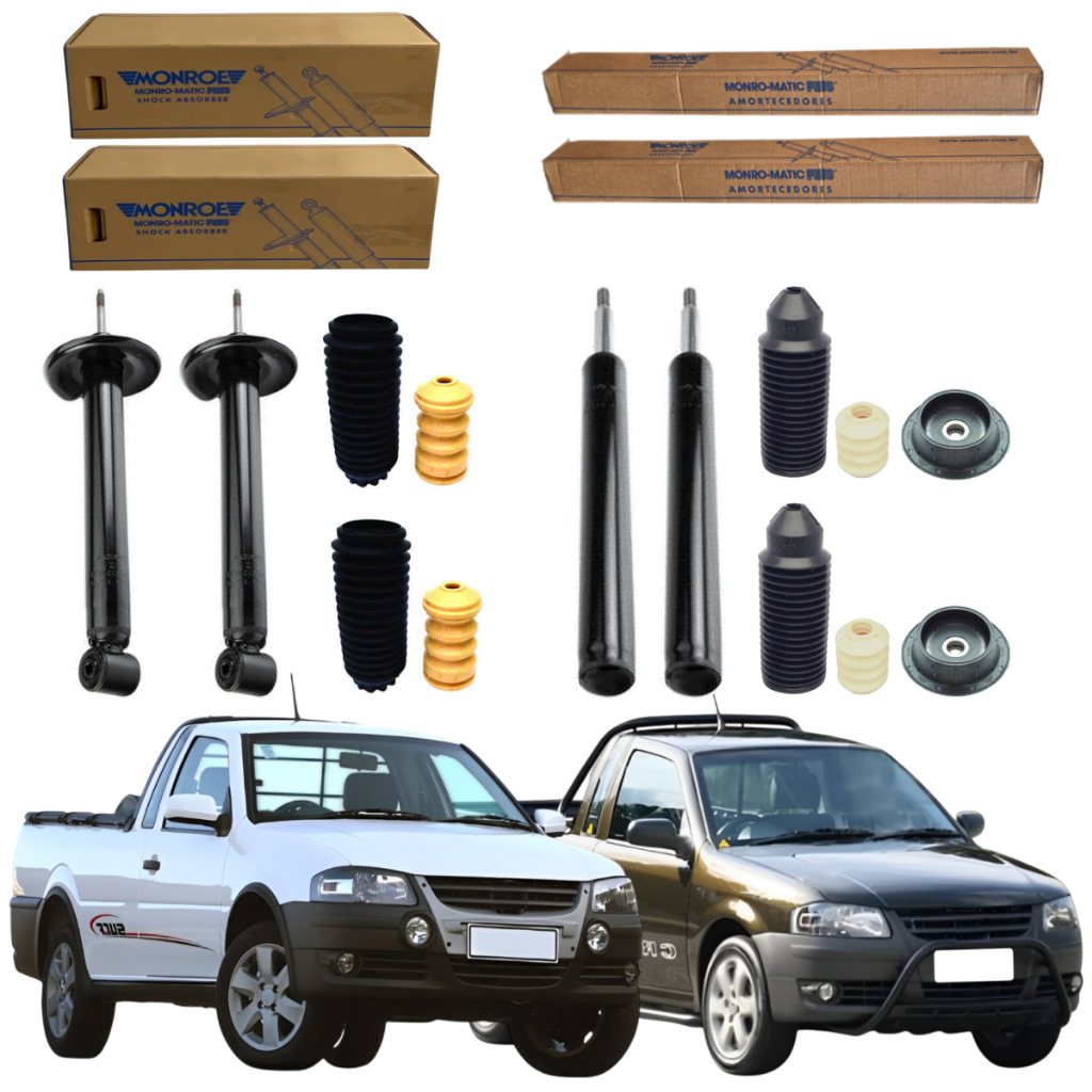 KIT 4 AMORTECEDOR SAVEIRO SURF CITY CROSSOVER SPORTLINE G3 G4 MONROE + KIT