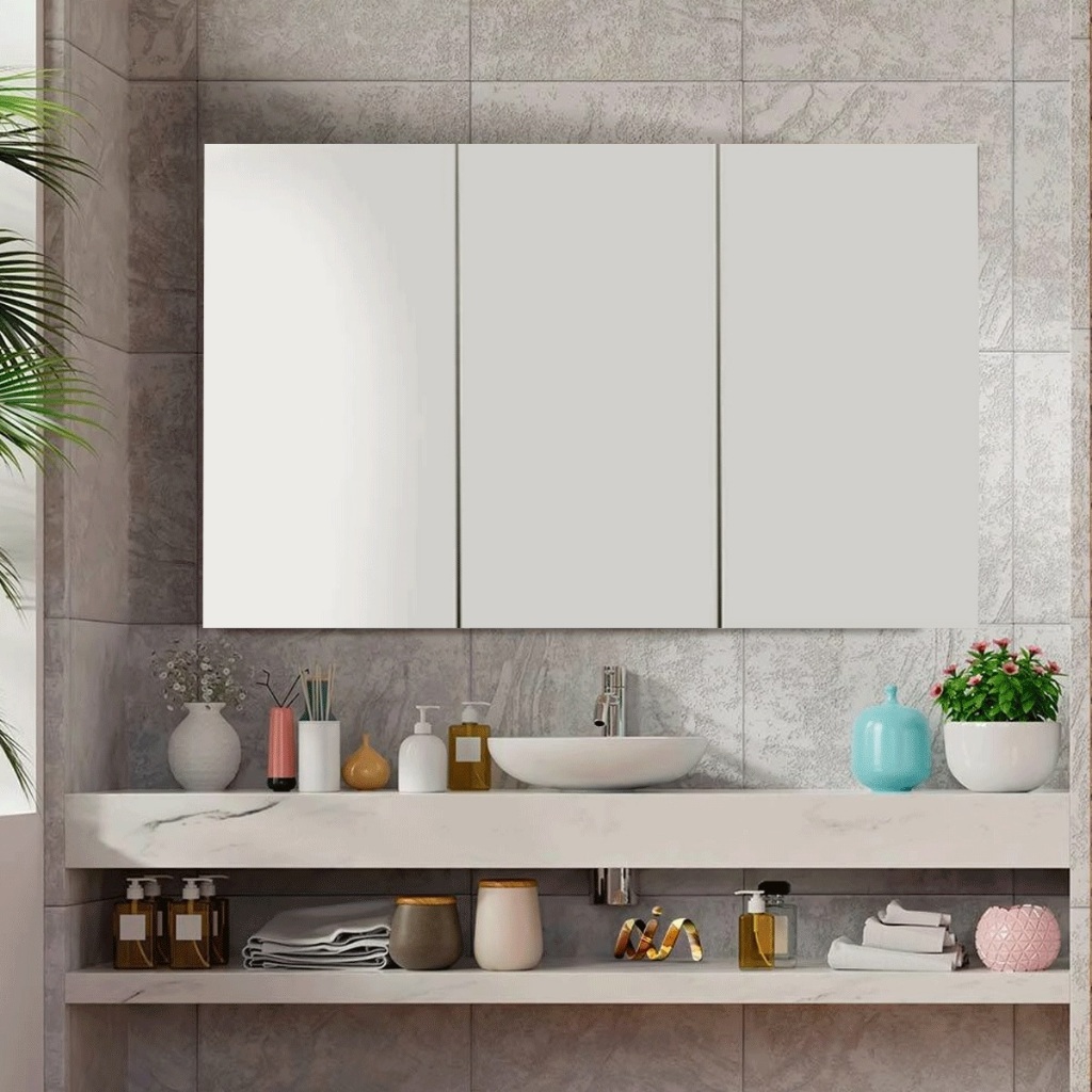 Armário Banheiro Superior Aéreo Espelheira 3 Portas 80cm SEM FUNDO em Oferta na Shopee