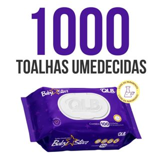 KIT COM 10 LENÇOS/TOALHAS UMEDECIDAS BABY STAR C/100 em Oferta na Shopee