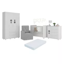 Quarto Completo com Colchão e Poltrona de Amamentação Pimpolho Multimóveis MP4091
