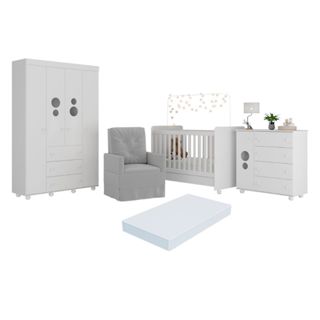 Quarto Completo com Colchão e Poltrona de Amamentação Pimpolho Multimóveis MP4091 em Oferta na Shopee