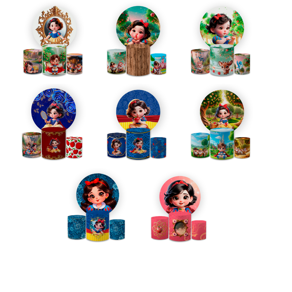 Kit Capa Painel Redondo + Capas Trio de Cilindros Veste Fácil Fazendinha Baby Princesas Bibi Painéis