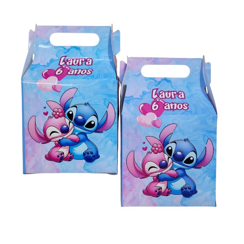 Caixinhas Surpresa Lilo Stitch Angel Lembrancinha Maletinhas Vários Modelos Personalizado Com NOME e IDADE em Oferta na Shopee