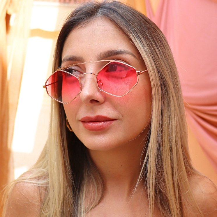 Óculos de Sol Pipa Geométrico Premium Clássico Blogueira Retrô Vintage uv400 Feminino