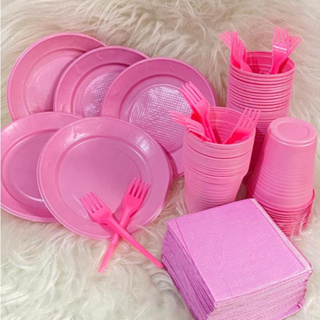 KIT FESTA DE ANIVERSÁRIO ROSA (198 PÇS) em Oferta na Shopee