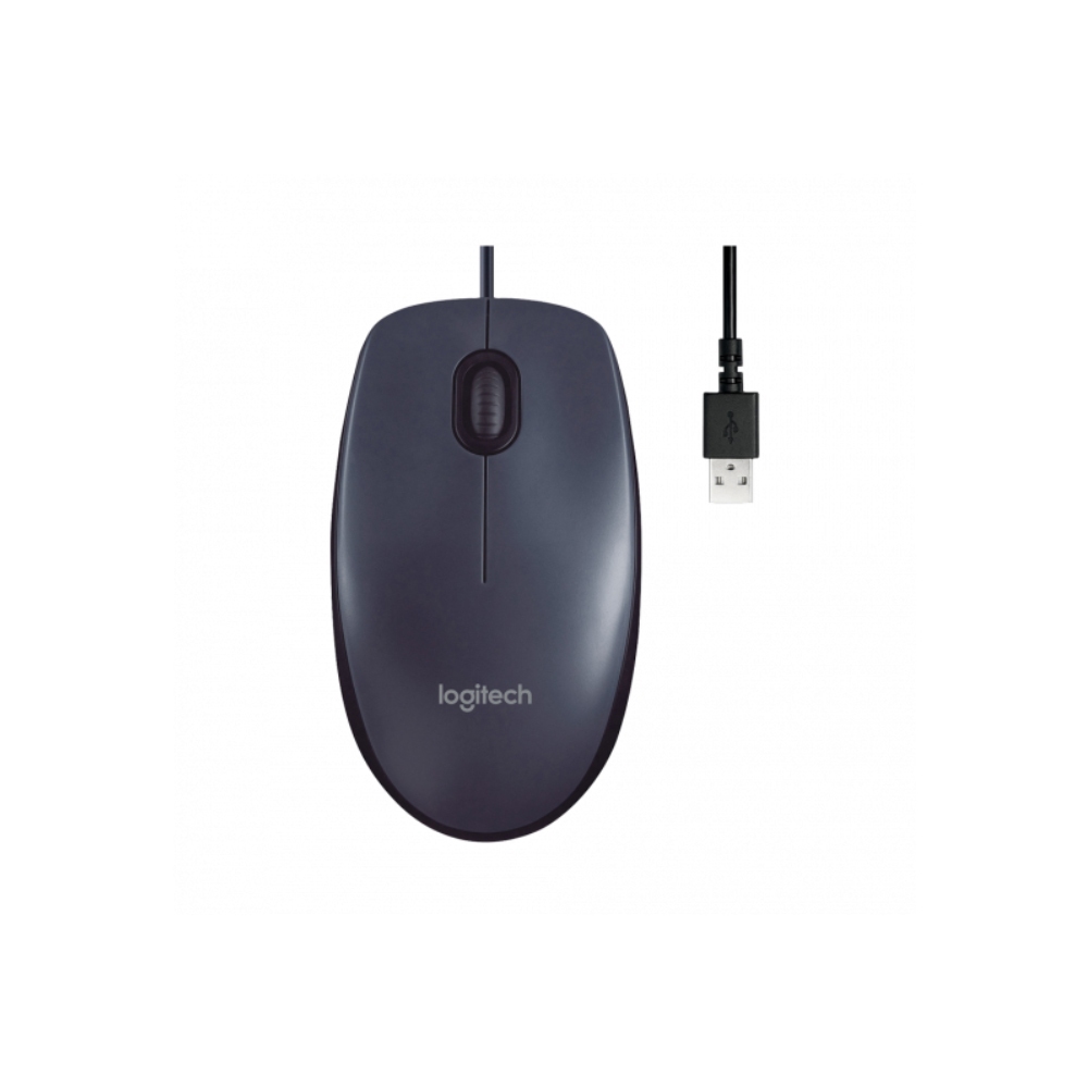Mouse com fio USB Logitech M90 c/ Design Ambidestro 1000 dpi